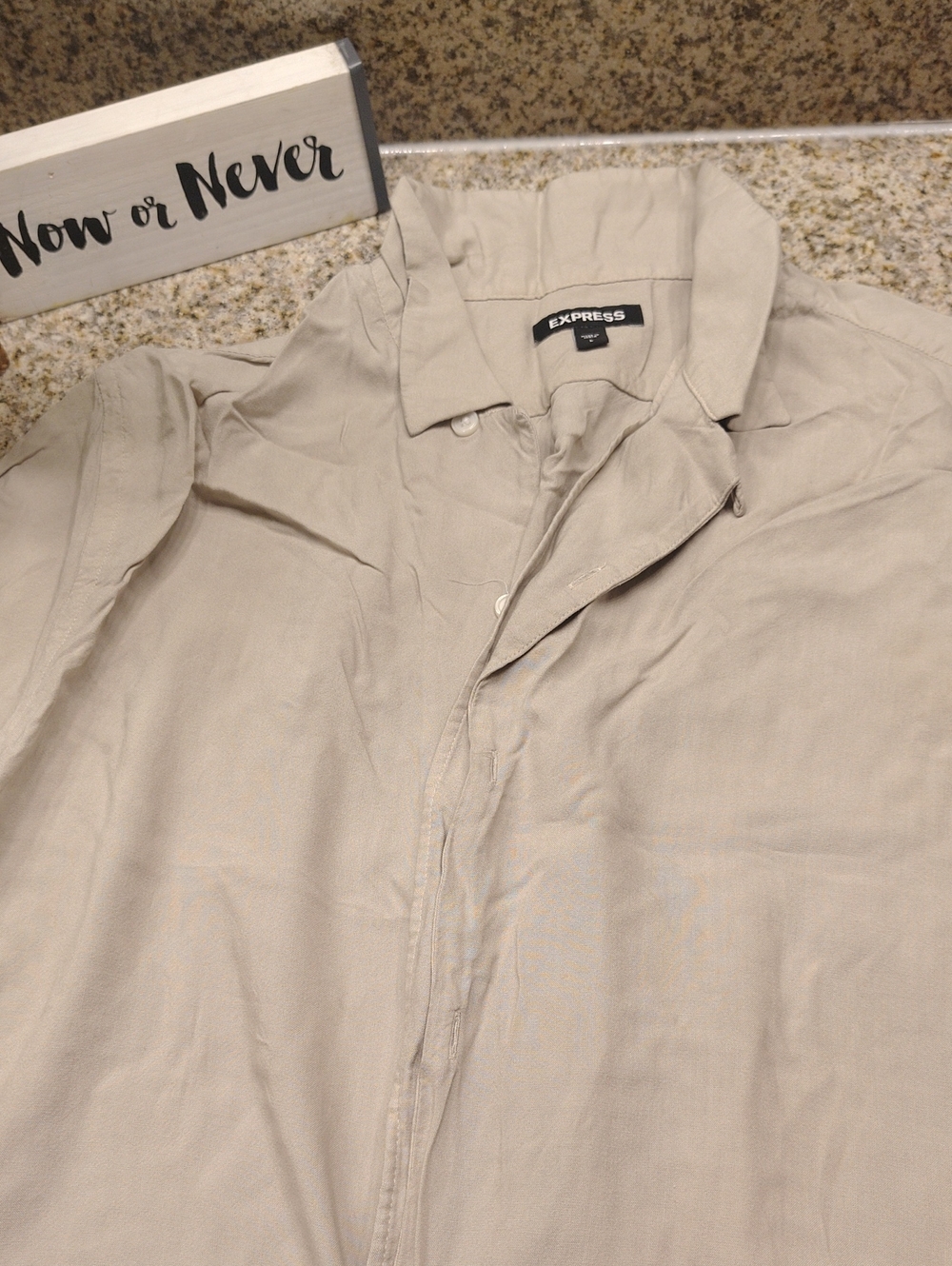 Express Men's Lightweight Shirt Jacket in Taupe